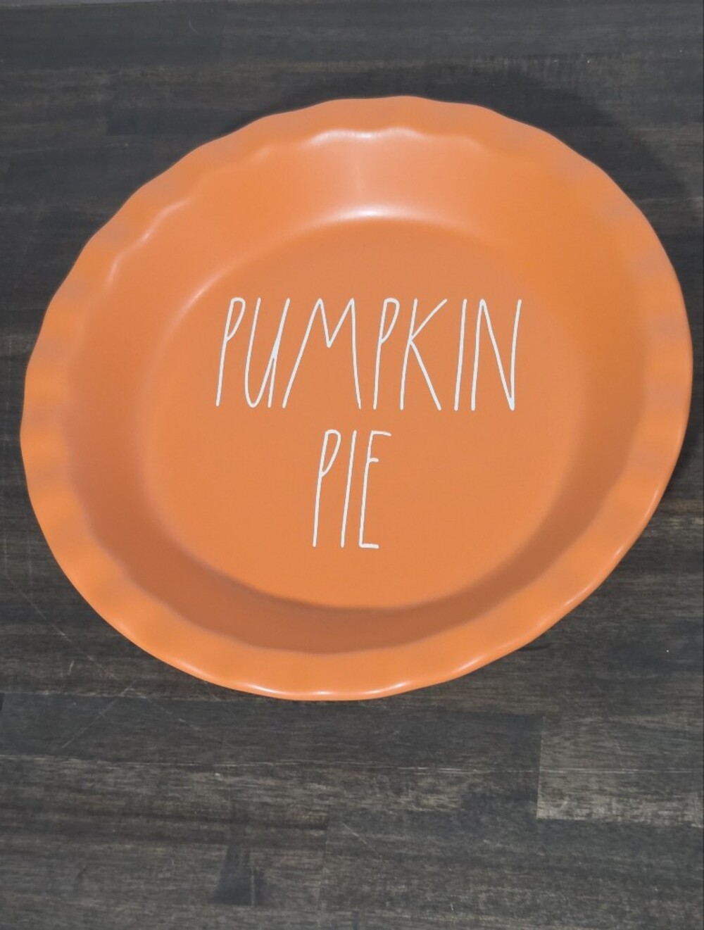 Rae Dunn Orange Pumpkin Pie Plate